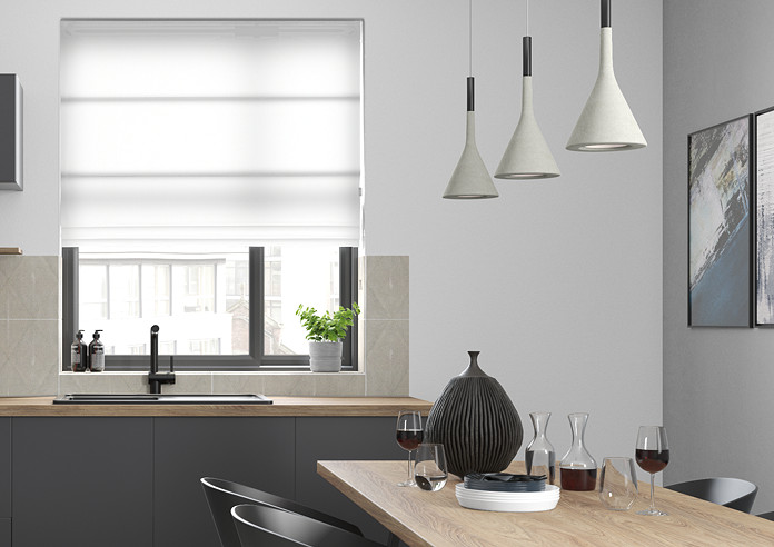 Faux Suede, White - Roman Blind - Image 3